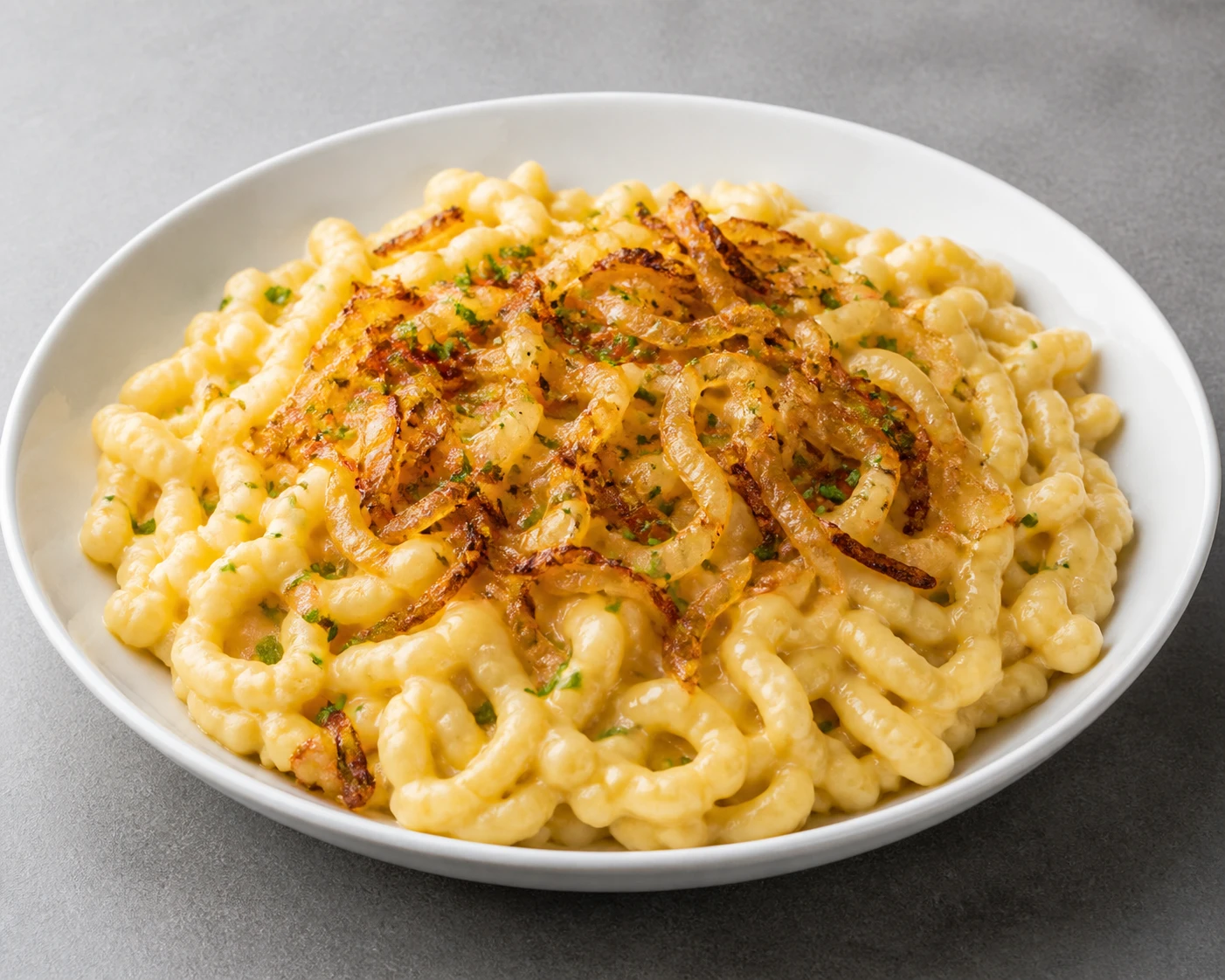 Käsespätzle mit Zwiebeln